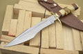 Custom Handmade J2 Steel Bowie Knife with Bone Handle and Brass Guard - 16”