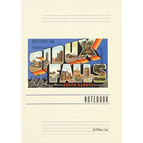 Vintage Lined Notebook Greetings from Sioux Falls - Paperback