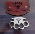 Custom Engraved Brass Knuckle with Leather Belt Case – Solid Brass Power & Style