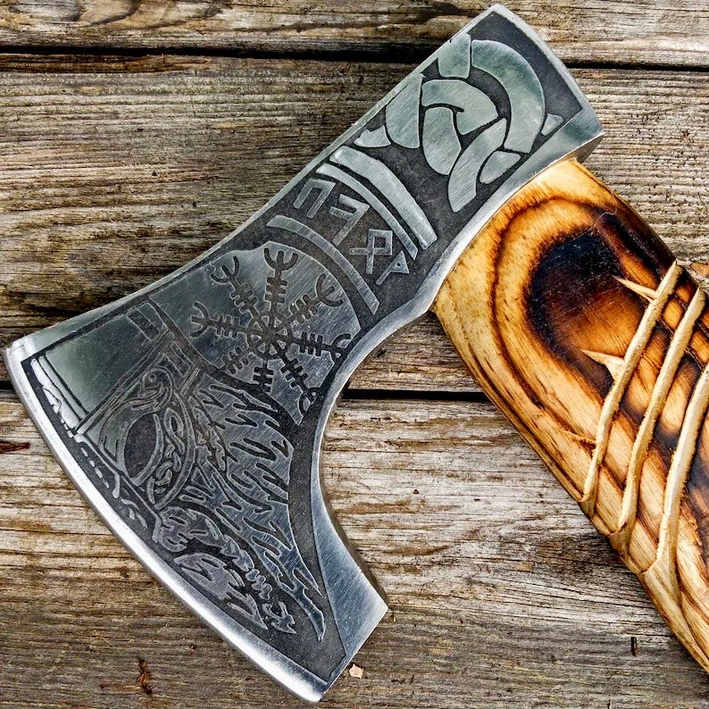 3 Viking axes set