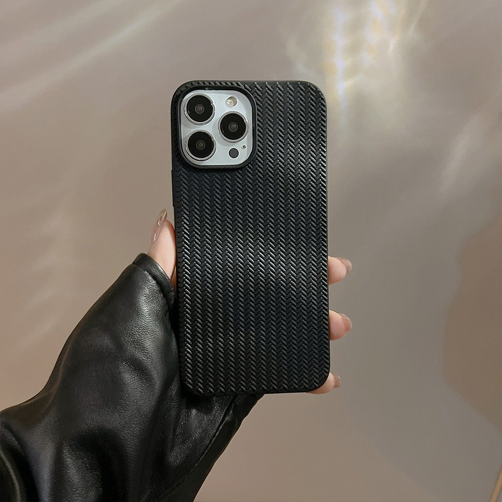 Simple and advanced 13 suitable for iPhone 14 iPhone case 14 Pro Max weaving 15 Knitted pattern X Solid color 11
