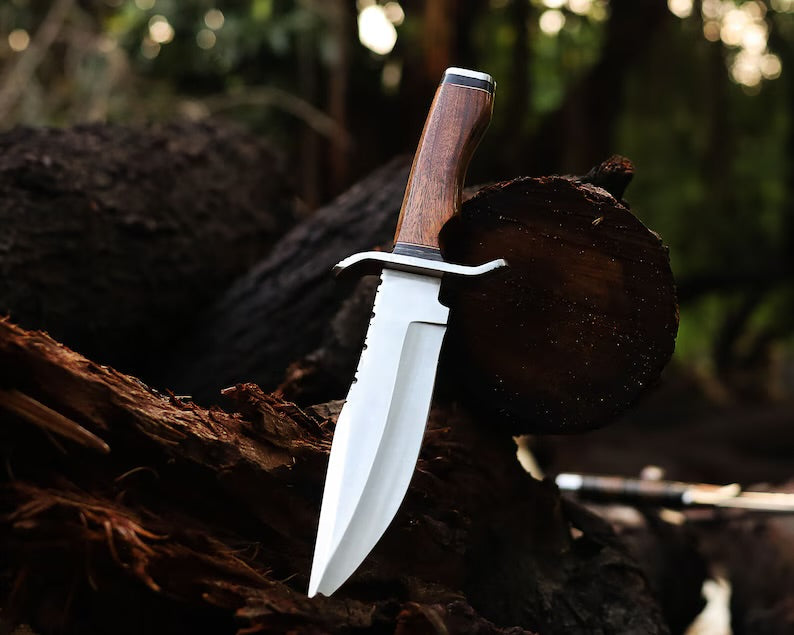 Premium Handcrafted J2 Steel Bowie Knife – 13" Bone Handle with Steel Guard & Leather Sheath