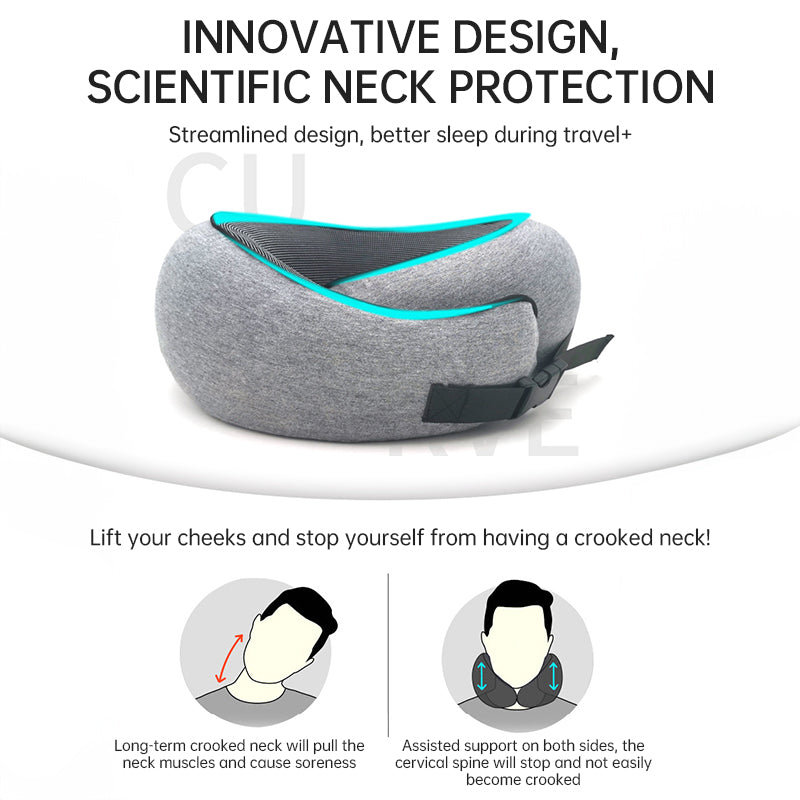 Memory Foam Neck Travel Pillow: Soft, 360° Head Support, for Home, Plane & Car