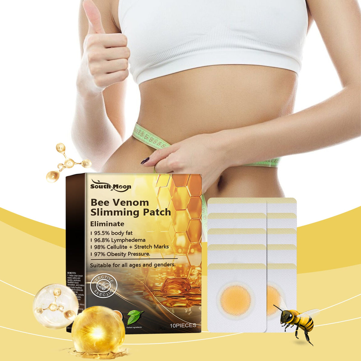 Bee Venom Slimming Patch, Body Shaping Paste Body Shaping Slimming Increase Vitality Reduce Swelling Slimming Body Shaping