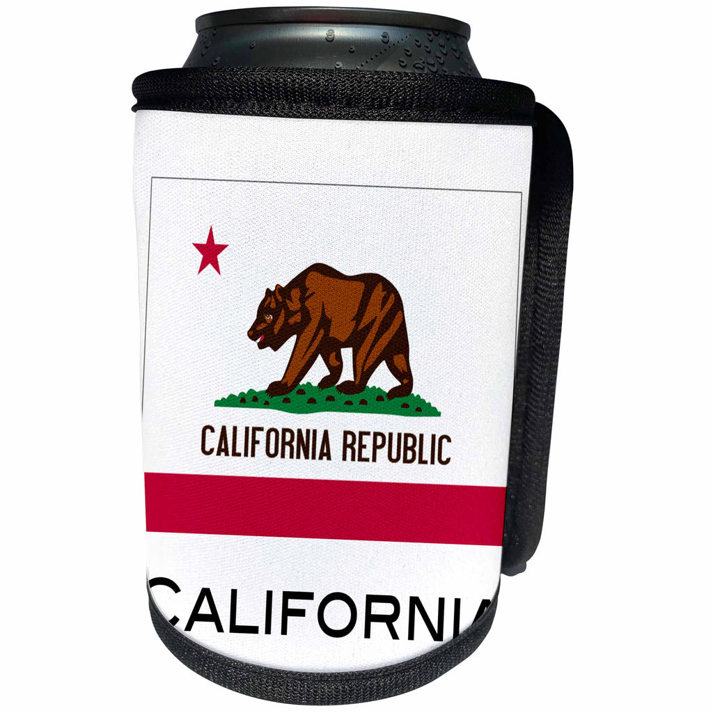 3dRose EvaDane - State Flags - California State Flag - Can Cooler Bottle Wrap (cc_107355)