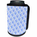 3dRose Russ Billington Patterns - Blue and White Floral Pattern - Can Cooler Bottle Wrap (cc_238827)