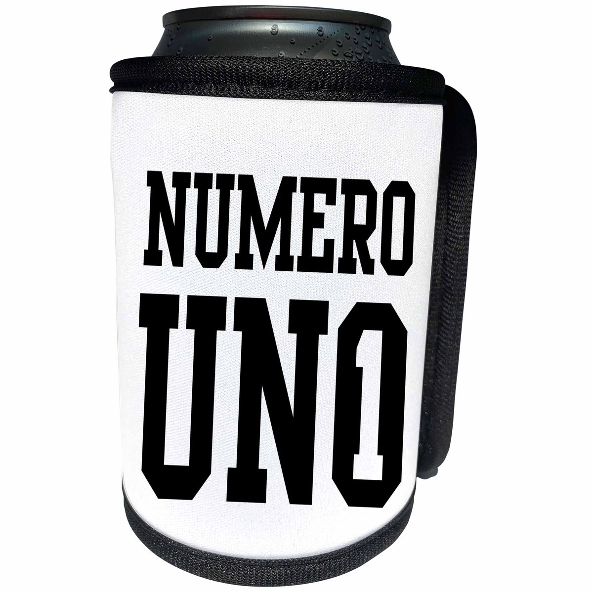 3dRose Russ Billington Designs - Typography Design- Numero Uno - Can Cooler Bottle Wrap (cc_239078)