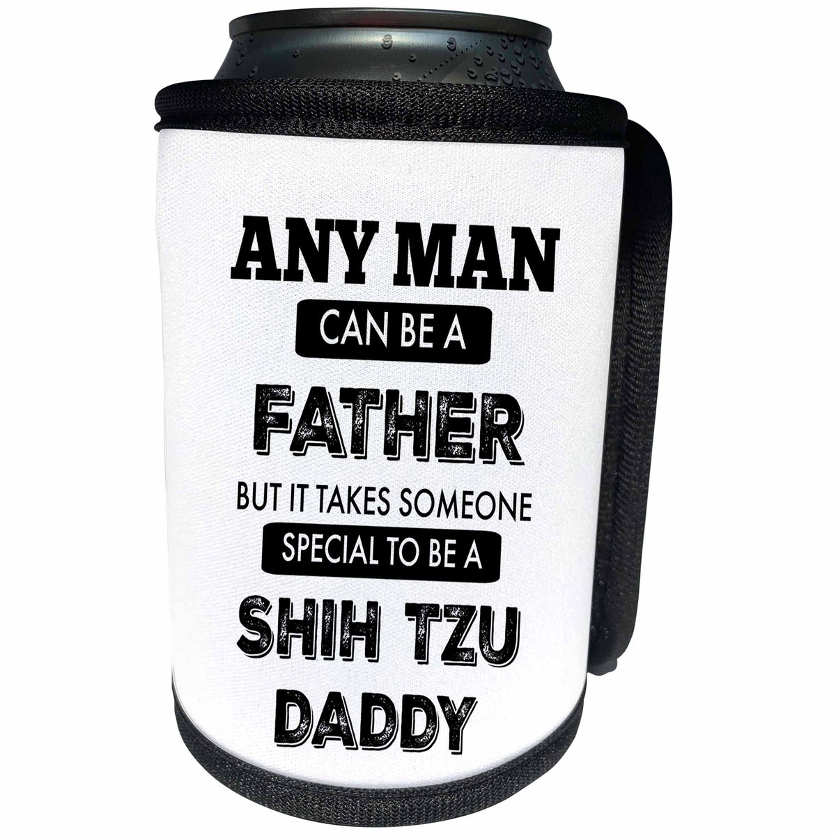 3dRose BrooklynMeme Dogs - Shih Tzu Daddy - Can Cooler Bottle Wrap (cc_253097)