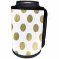 3dRose PS Chic - Gold Glam Chic Dots - Can Cooler Bottle Wrap (cc_265741)