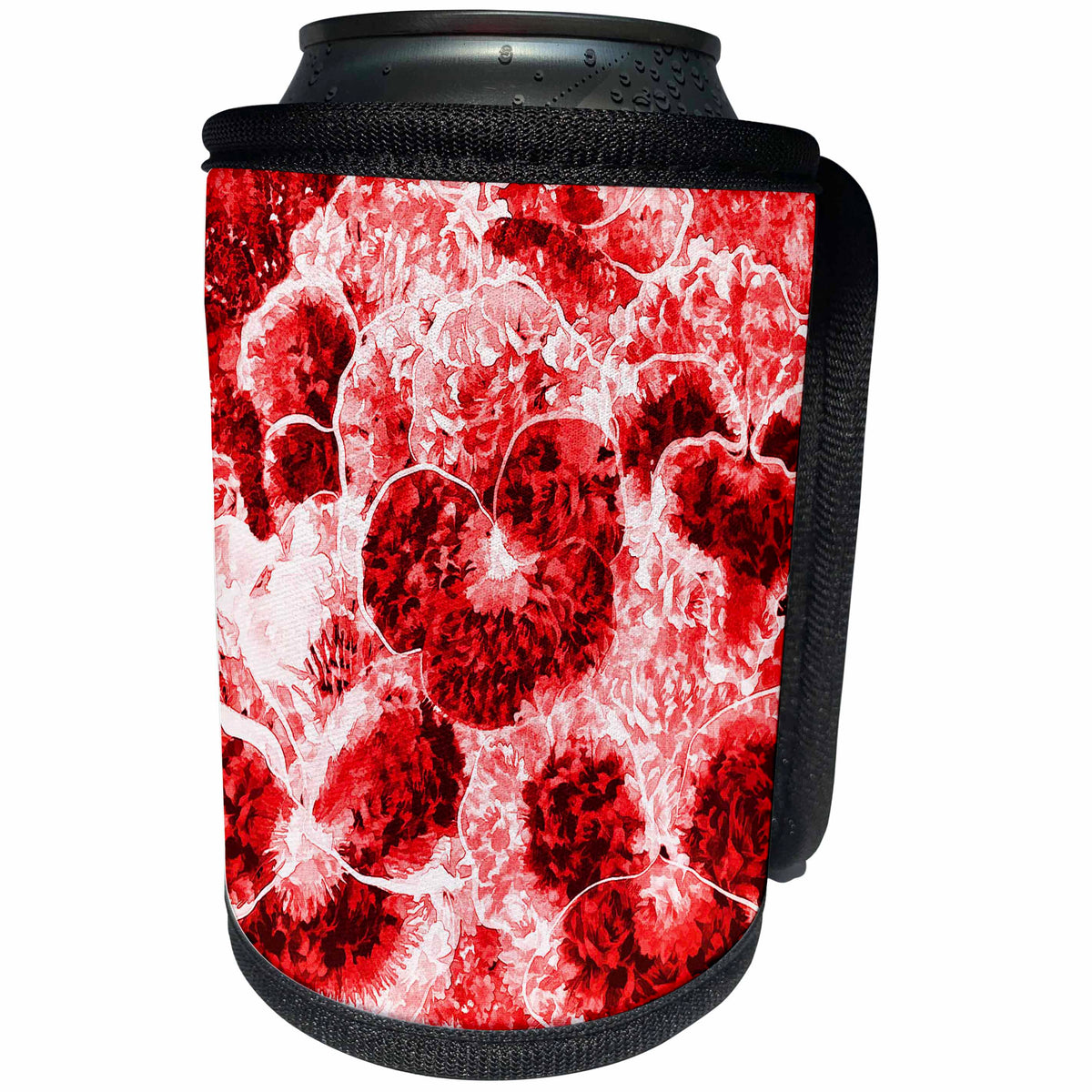 3dRose RinaPiro Patterns - Flowers. Abstract. Burgundy. - Can Cooler Bottle Wrap (cc_268740)