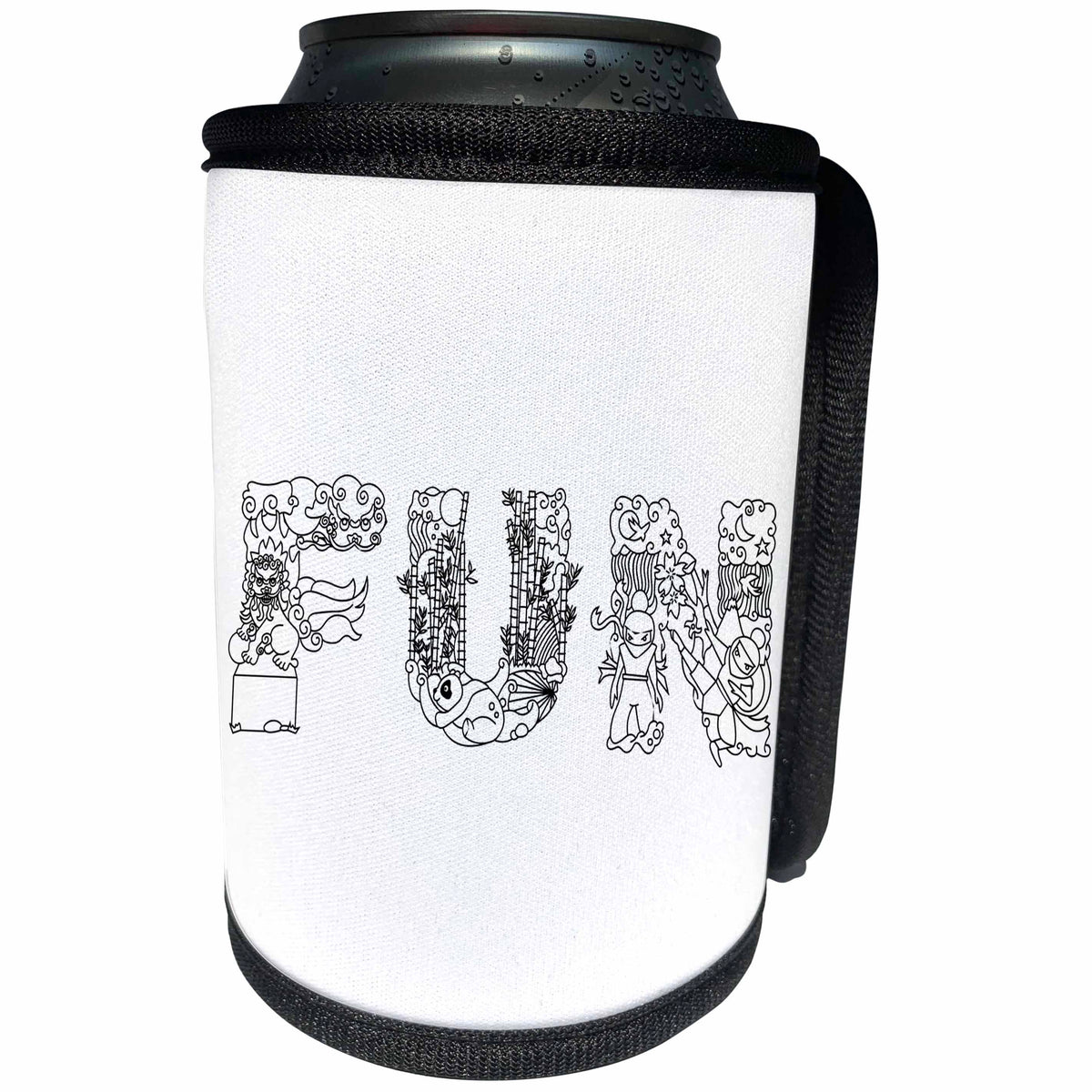 3dRose Alexis Design - Decorative Text - Fun - beautiful decorative text on white - Can Cooler Bottle Wrap (cc_273307)