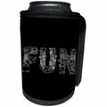 3dRose Alexis Design - Decorative Text - Fun - beautiful decorative text on black - Can Cooler Bottle Wrap (cc_273308)