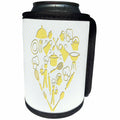 3dRose TDSwhite – Patterns Designs - Recipe Kitchen Utensils Yellow - Can Cooler Bottle Wrap (cc_285207)