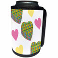 3dRose Florene Decorative - Plaid Hearts - Can Cooler Bottle Wrap (cc_29731)