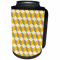 3dRose Taiche - Vector - Rhombus Diamond Pattern - Diamond Repeating Pattern In Yellow Gray and White - Can Cooler Bottle Wrap (cc_299372)