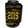 3dRose TDSwhite – Graduation - 2019 Graduation Happy New Year 2019 Pattern Black Gold - Can Cooler Bottle Wrap (cc_300634)