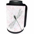 3dRose lens Art by Florene - Nature - Image of Dragonfly On Marbelized Pink - Can Cooler Bottle Wrap (cc_302018)