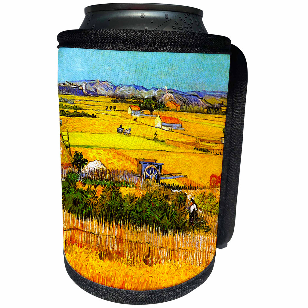 3dRose VintageChest – Masterpieces - van Gogh - Landscape Near Arles - Can Cooler Bottle Wrap (cc_303210)