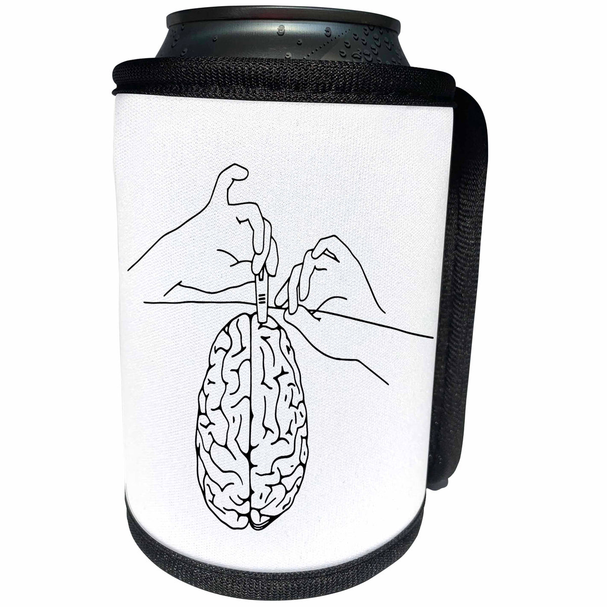 3dRose Ninhol - Minimalist - A brain drying on the clothesline - Can Cooler Bottle Wrap (cc_303574)