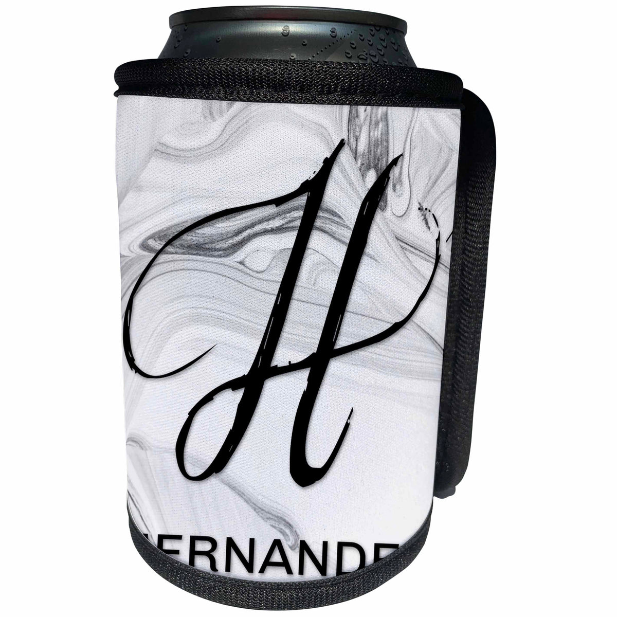 3dRose BrooklynMeme Monograms - White Marble Monogram H - Hernandez - Can Cooler Bottle Wrap (cc_305446)