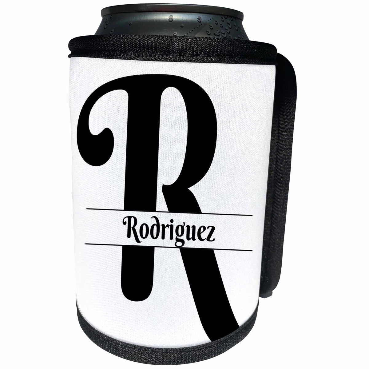 3dRose BrooklynMeme Monograms - Bold Script Monogram R - Rodriguez - Can Cooler Bottle Wrap (cc_306576)