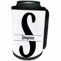 3dRose BrooklynMeme Monograms - Bold Script Monogram S - Simpson - Can Cooler Bottle Wrap (cc_306602)