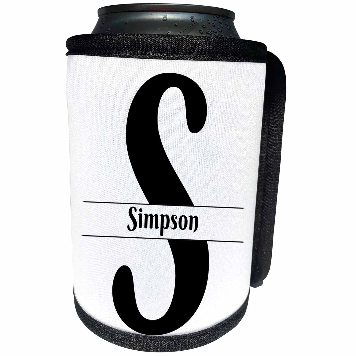 3dRose BrooklynMeme Monograms - Bold Script Monogram S - Simpson - Can Cooler Bottle Wrap (cc_306602)