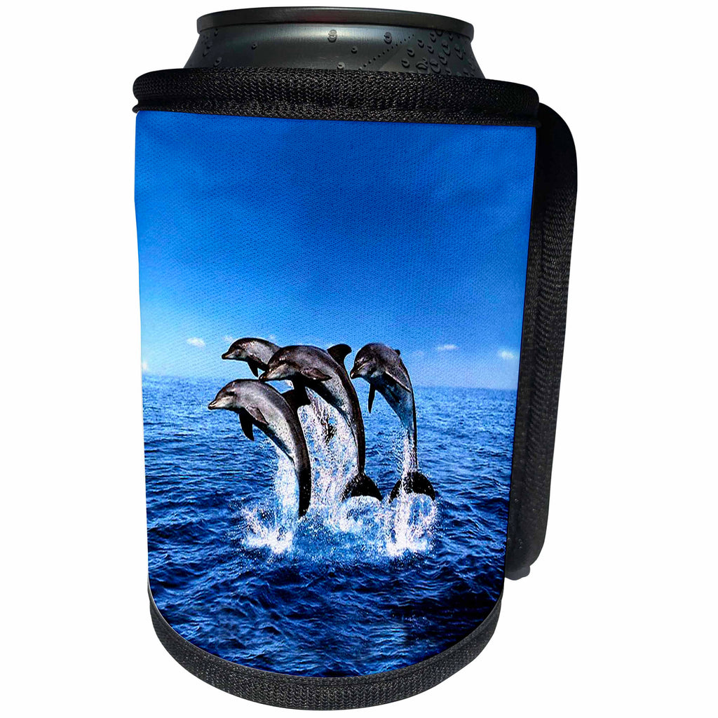 3dRose Dolphins - Dolphins - Can Cooler Bottle Wrap (cc_308)