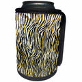 3dRose Florene Decorative - Zebra Gold - Can Cooler Bottle Wrap (cc_31110)