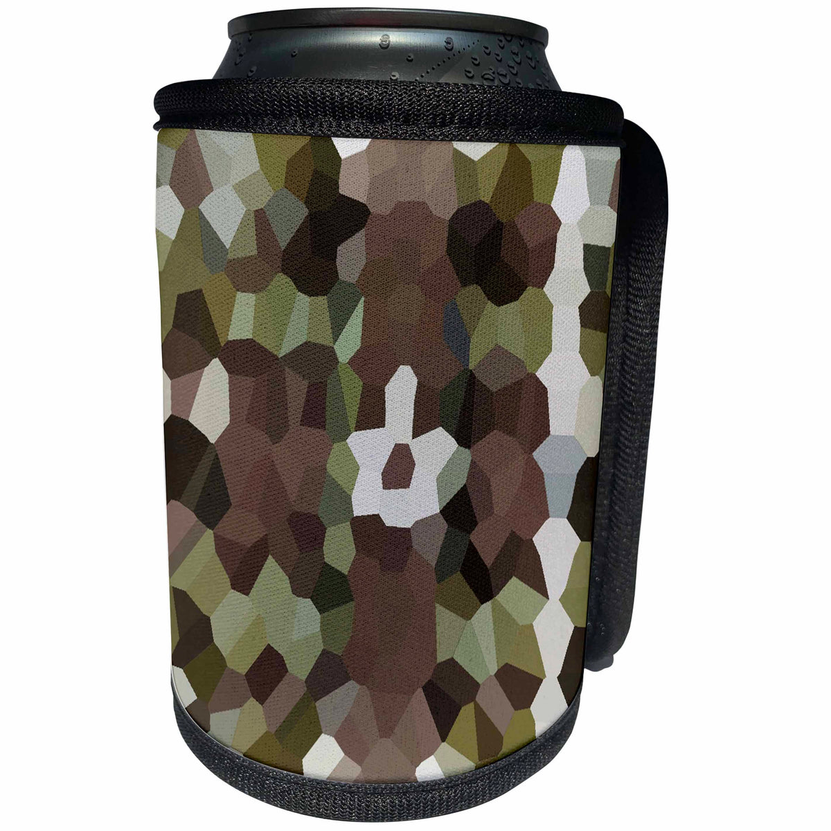 3dRose Florene Cubeism Art - Army March - Can Cooler Bottle Wrap (cc_31145)
