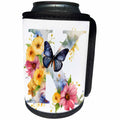 3dRose Pretty Floral Monogram Initial K - Can Cooler Bottle Wrap (cc-382431)