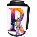 3dRose Cute Astronaut Monogram Initial R - Can Cooler Bottle Wrap (cc-382456)