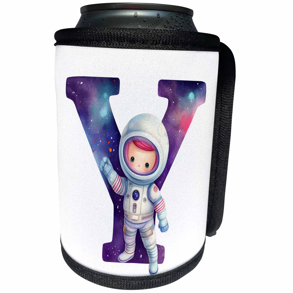 3dRose Cute Astronaut Monogram Initial Y - Can Cooler Bottle Wrap (cc-382461)