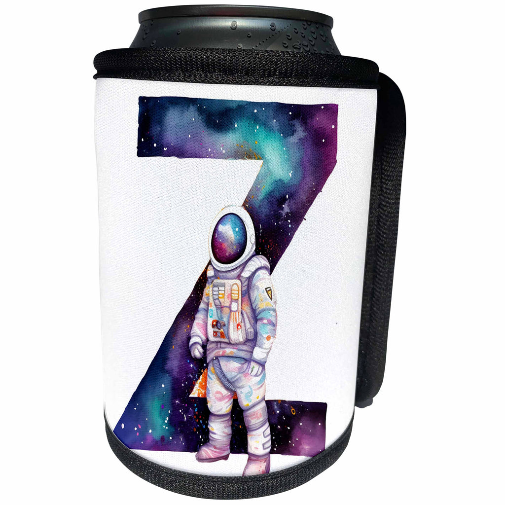 3dRose Cute Astronaut Monogram Initial Z - Can Cooler Bottle Wrap (cc-382462)
