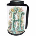 3dRose Fancy Floral Flourish Monogram Initial H - Can Cooler Bottle Wrap (cc-382469)