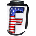 3dRose Stars and Stripes Monogram Initial F - Can Cooler Bottle Wrap (cc-382487)