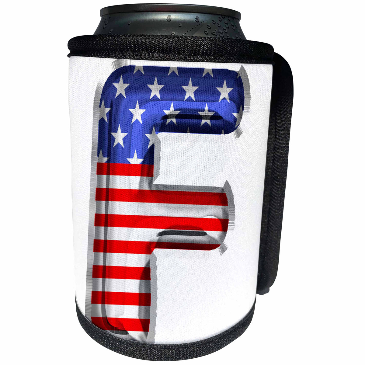 3dRose Stars and Stripes Monogram Initial F - Can Cooler Bottle Wrap (cc-382487)