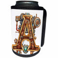 3dRose Steampunk Monogram Initial A - Can Cooler Bottle Wrap (cc-382503)