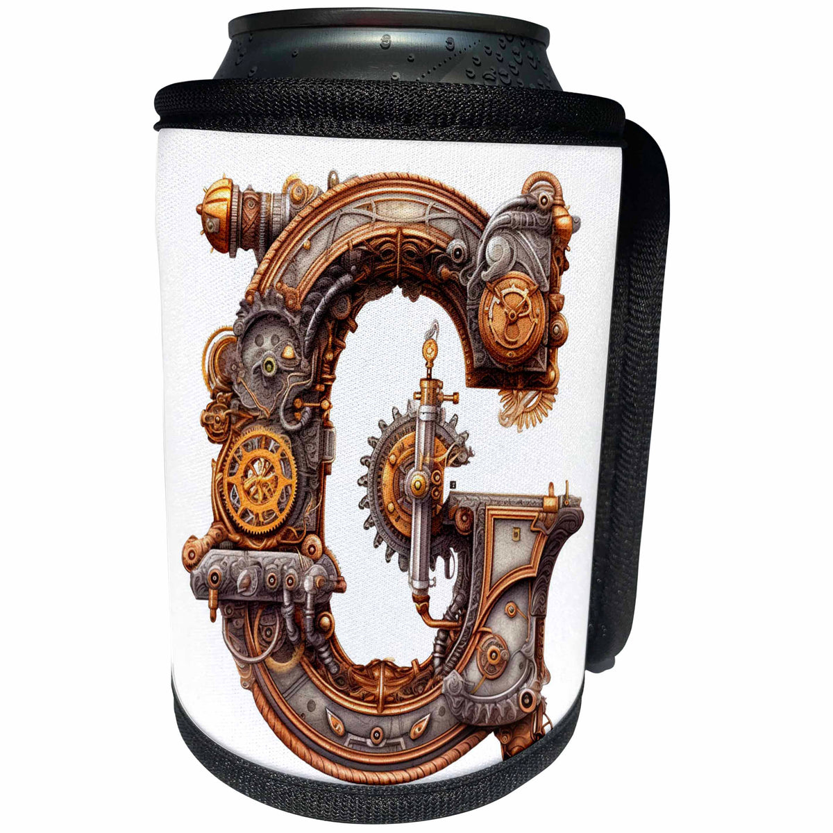 3dRose Steampunk Monogram Initial G - Can Cooler Bottle Wrap (cc-382508)