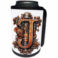 3dRose Steampunk Monogram Initial J - Can Cooler Bottle Wrap (cc-382510)
