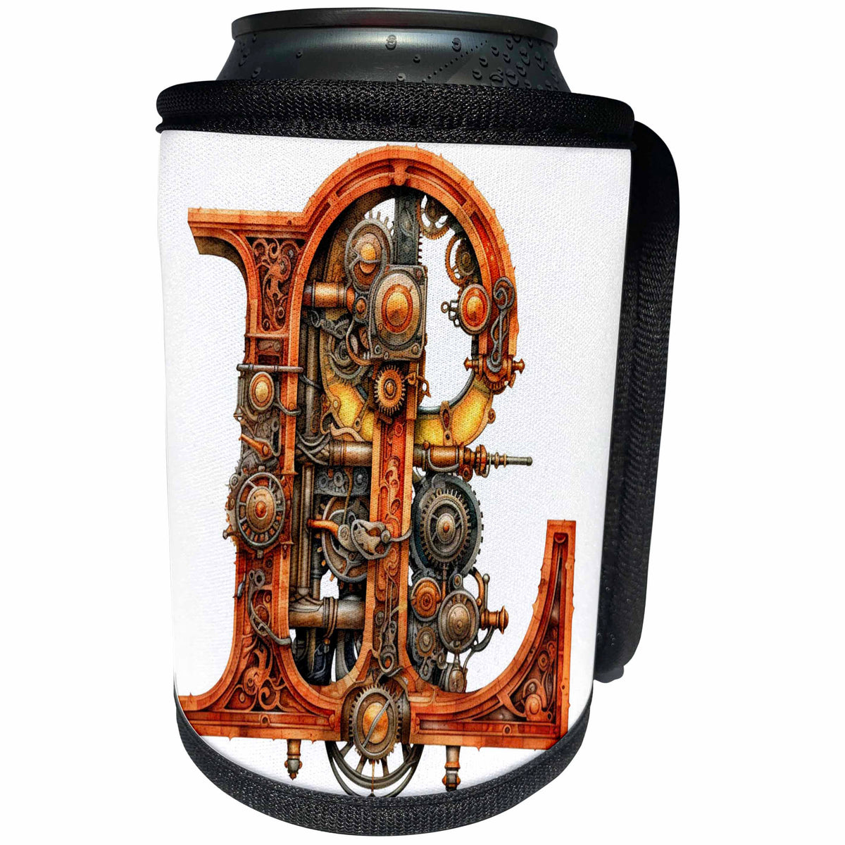 3dRose Steampunk Monogram Initial L - Can Cooler Bottle Wrap (cc-382512)