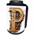 3dRose Steampunk Monogram Initial P - Can Cooler Bottle Wrap (cc-382515)