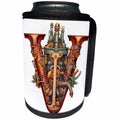 3dRose Steampunk Monogram Initial V - Can Cooler Bottle Wrap (cc-382519)