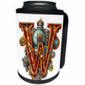 3dRose Steampunk Monogram Initial W - Can Cooler Bottle Wrap (cc-382520)