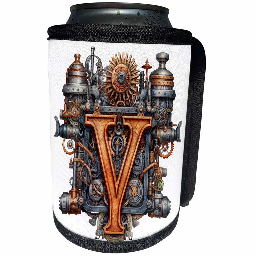3dRose Steampunk Monogram Initial Y - Can Cooler Bottle Wrap (cc-382521)