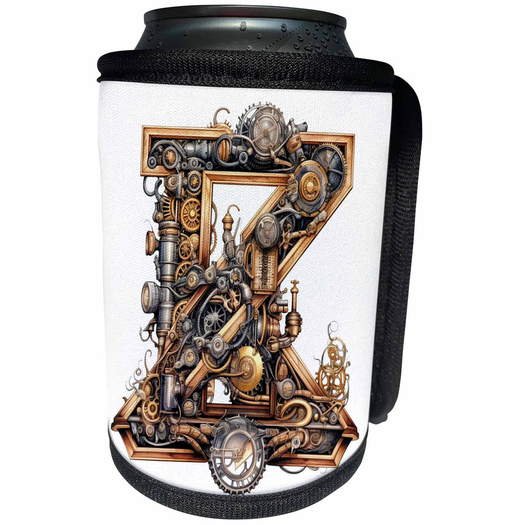 3dRose Steampunk Monogram Initial Z - Can Cooler Bottle Wrap (cc-382522)