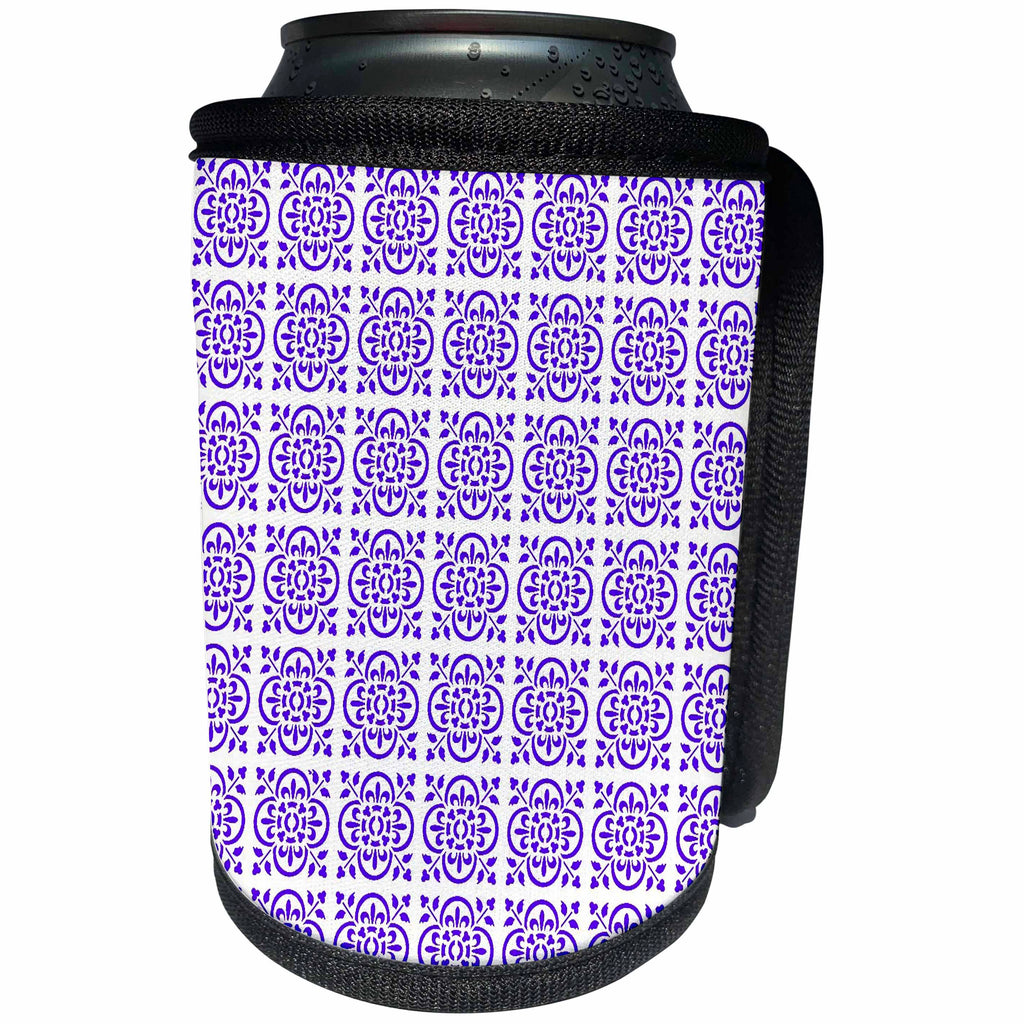 3dRose Art Deco Style Repeat Pattern Mauve - Can Cooler Bottle Wrap (cc-382526)