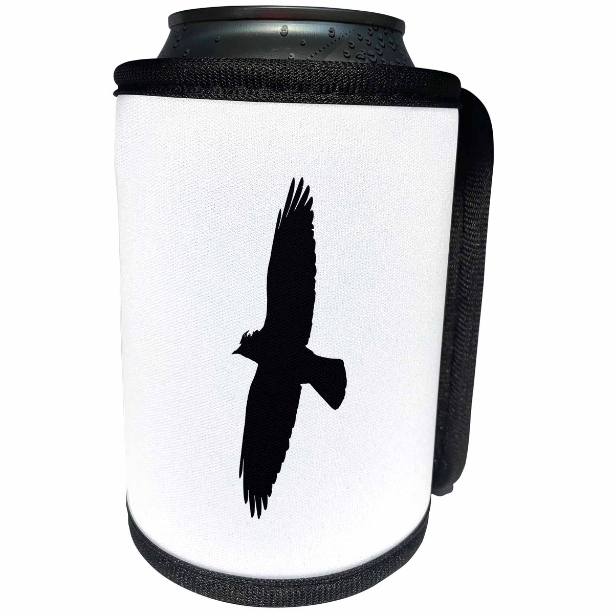 3dRose Minimalistic Jackdaw In Flight Silhouette - Can Cooler Bottle Wrap (cc-382568)