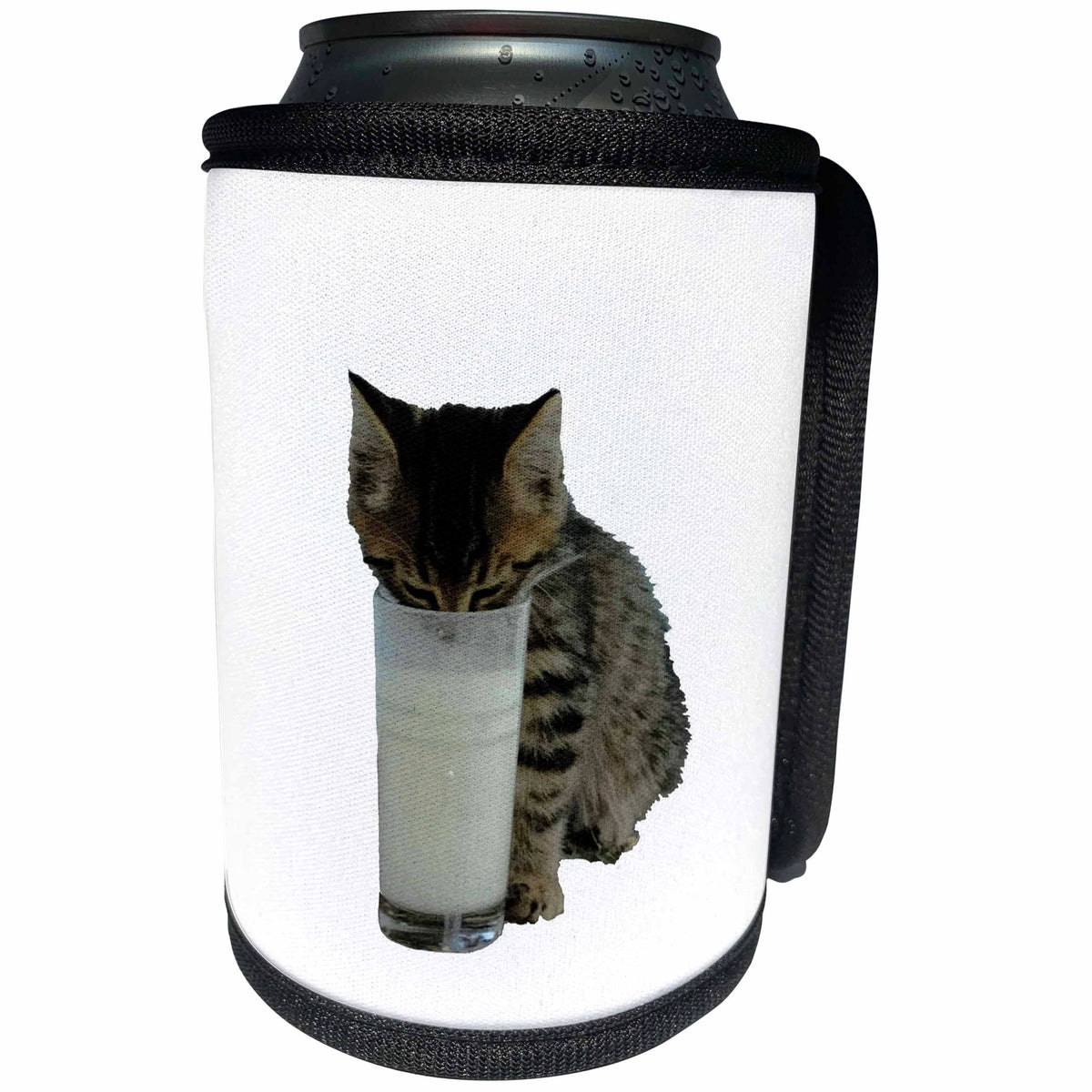3dRose Cat Stealing Milk From A Glass - Can Cooler Bottle Wrap (cc-382621)