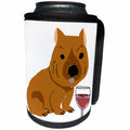 3dRose Cute Funny Wombat Drinking Wine Primitive Art - Can Cooler Bottle Wrap (cc-382634)